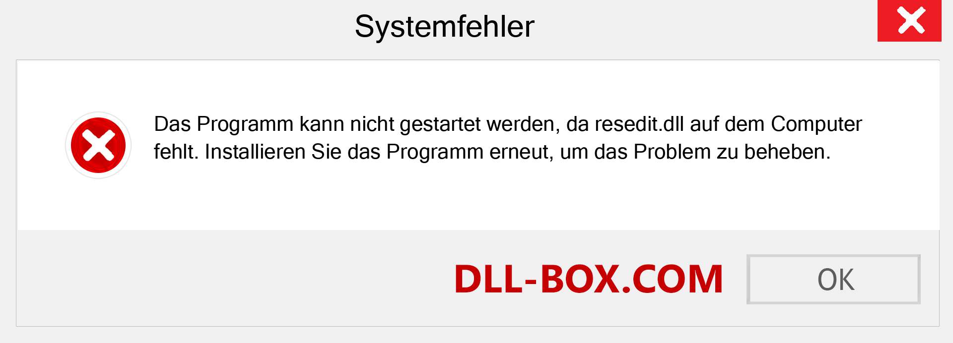 resedit.dll-Datei fehlt?. Download für Windows 7, 8, 10 - Fix resedit dll Missing Error unter Windows, Fotos, Bildern